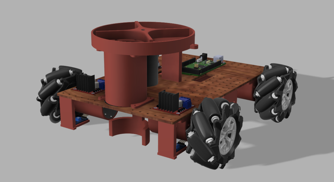 CAD assembly render of The Old Bear robot.